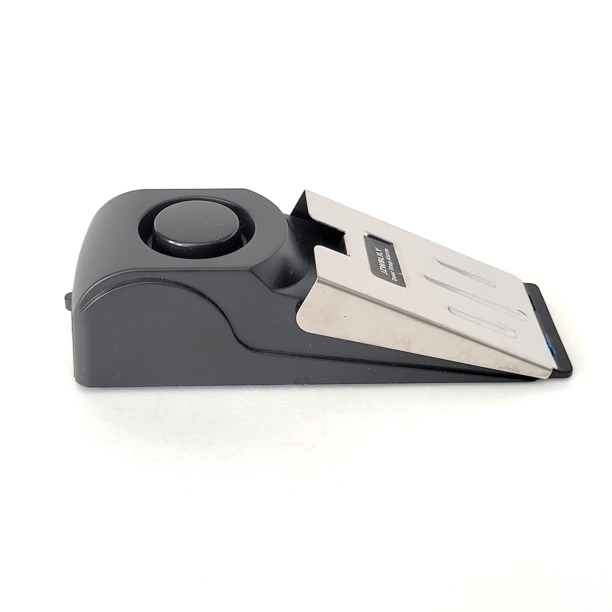 Dual purpose portable door wedge alarm for added security in hotels or home, with loud siren.  